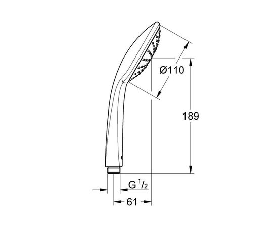 ручная лейка grohe euphoria mono 27265000, хром в Шымкенте фото № 2