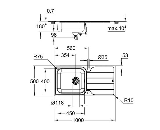 Кухонная мойка grohe k500 31563sd1 в Шымкенте фото № 3