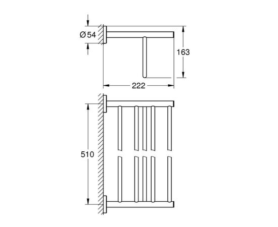 Держатель для полотенца grohe bauсosmopolitan 40462001, 510, хром в Шымкенте фото № 3