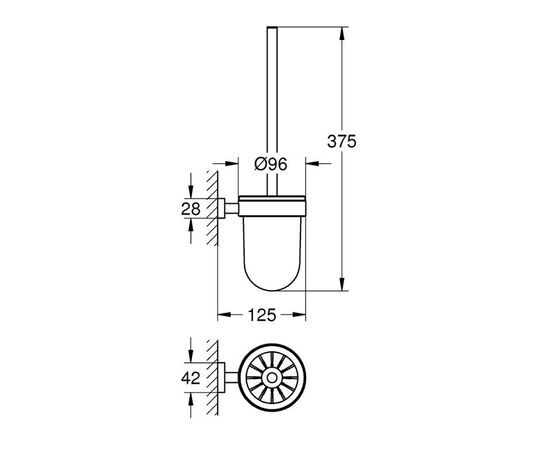 туалетный ершик grohe essentials cube 40513001,  хром в Шымкенте фото № 2