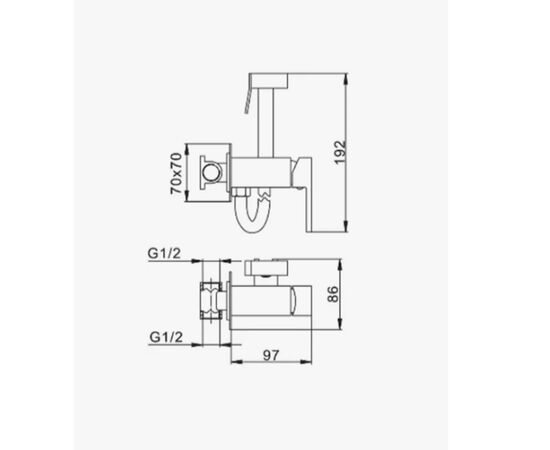 Гигиенический душ hans h431.05 оружейная сталь в Шымкенте фото № 2