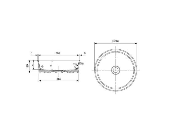 раковина накладная bocchi sottile slim line 1478-001-0125 38см в Шымкенте фото № 3
