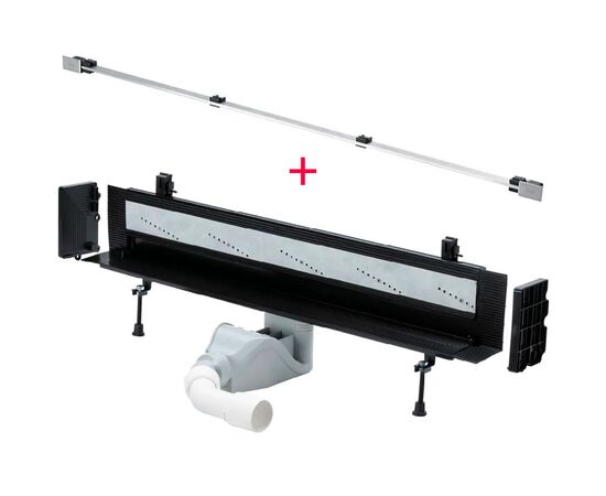 Душевой лоток щелевой viega advantix vario 736552 пристенный, с решеткой 736569 хром, подрезной от 30-120см, в Шымкенте фото № 1