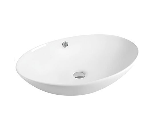 раковина чаша накладная hans 8168hs 63x41,  овальная, белая в Шымкенте фото № 1