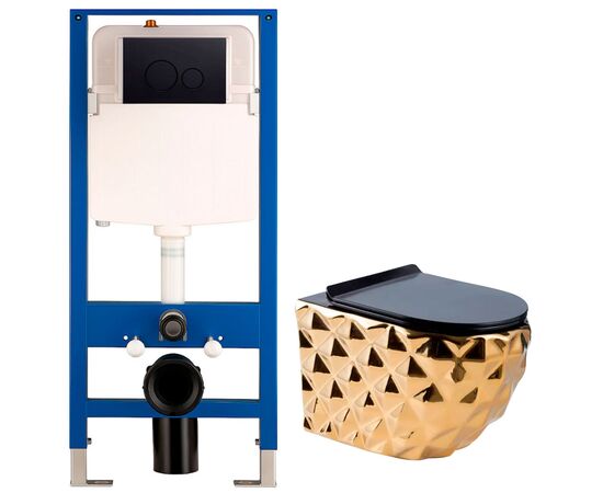 унитаз с инсталляцией 5в1 hans vg5626/010 h5108-0107, прямоугольная белая клавиша в Шымкенте фото № 1