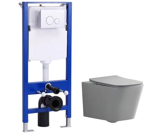 унитаз с инсталляцией 5в1 hans m5505d h5108-0107, белая круглая клавиша в Шымкенте фото № 1