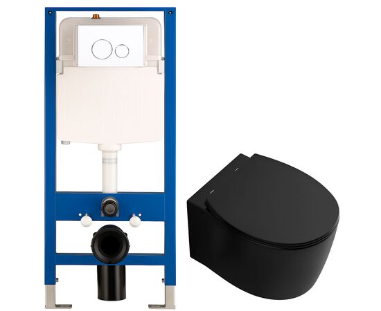 унитаз с инсталляцией 5в1 hans m5510b h5108-0107, белая круглая клавиша в Шымкенте фото № 1