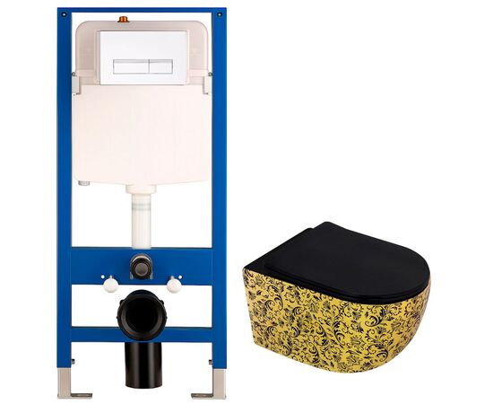 унитаз с инсталляцией 5в1 hans vz-se0075616 h5108-0107, прямоугольная белая клавиша в Шымкенте фото № 1