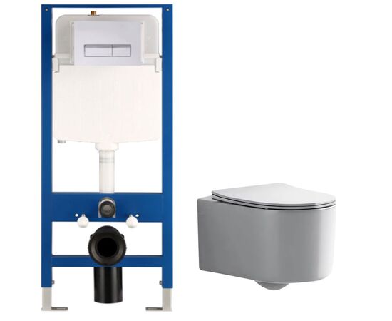 унитаз с инсталляцией 5в1 hans m5504d h5108-0207, белая прямоугольная клавиша в Шымкенте фото № 1