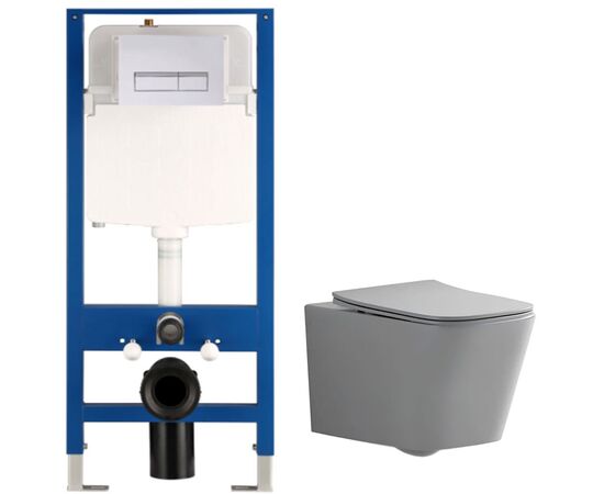 унитаз с инсталляцией 5в1 hans m5505d h5108-0207, белая прямоугольная клавиша в Шымкенте фото № 1