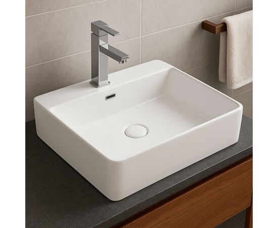 раковина накладная hans hs-2173s 50x42 см, белый в Шымкенте фото № 1