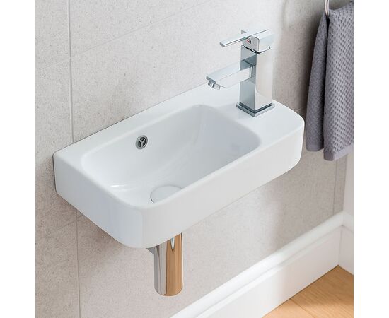 раковина подвесная hans hs-5117-r 45x26 см, белый в Шымкенте фото № 1