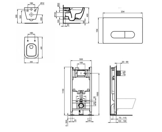 унитаз с инсталляцией 5в1 ideal standard i.life s t459201 r046367 r0115a6 в Шымкенте фото № 2