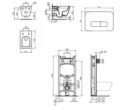 унитаз с инсталляцией 5в1 ideal standard i.life s t459201 r046367 r0123aa в Шымкенте фото № 2