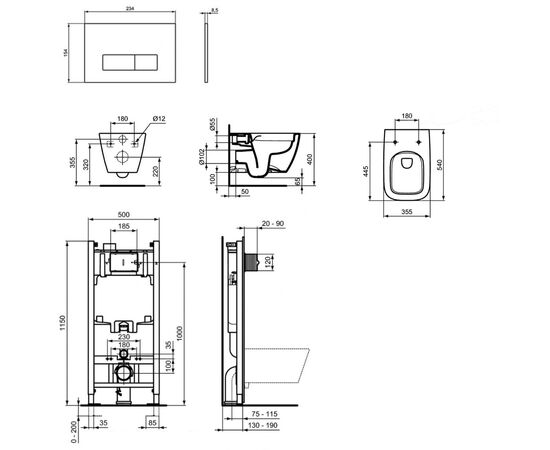 унитаз с инсталляцией 5в1 ideal standard  i.life b t461401 r046367 r0121a6 в Шымкенте фото № 2