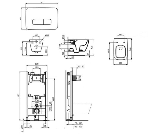 унитаз с инсталляцией 5в1 ideal standard i.life b t461401 r046367 r0123a6 в Шымкенте фото № 2