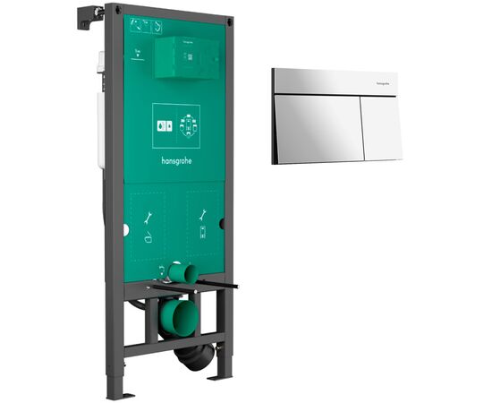 Инсталляция для унитаза 3в1 hansgrohe iframe 01022180 universal 1120 с панелью смыва element e 66003000 хром в Шымкенте фото № 2