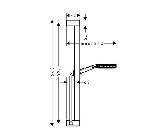 Душевой гарнитур hansgrohe raindance alive select s 24600340 ecosmart, шлифованный черный хром в Шымкенте фото № 2