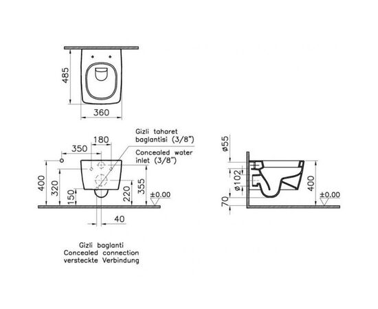 унитаз с инсталляцией 5в1 vitra metropole 5671b003-0075, v-fix core 800-1873, root round 740-2280 в Шымкенте фото № 4