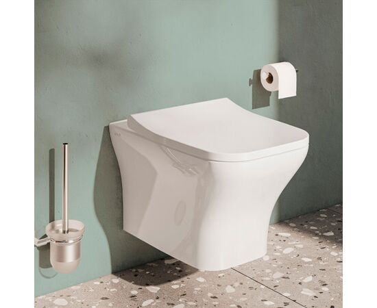 унитаз с инсталляцией 5в1 tece 9400407 vitra zentrum s 7484b003-0075 безободковый, белая клавиша now 9240400 в Шымкенте фото № 2