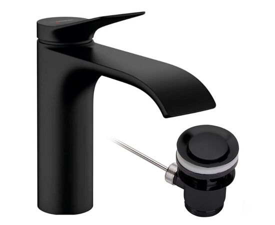 смеситель для раковины hansgrohe vivenis 75020670 черный матовый в Шымкенте фото № 1