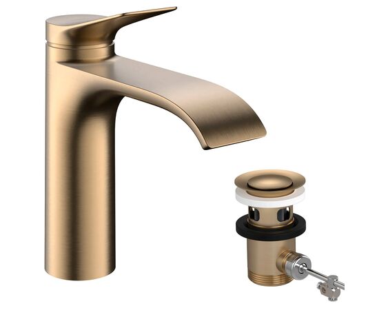 смеситель для раковины hansgrohe vivenis 75023140 coolstart с донным клапаном, бронза матовый в Шымкенте фото № 1
