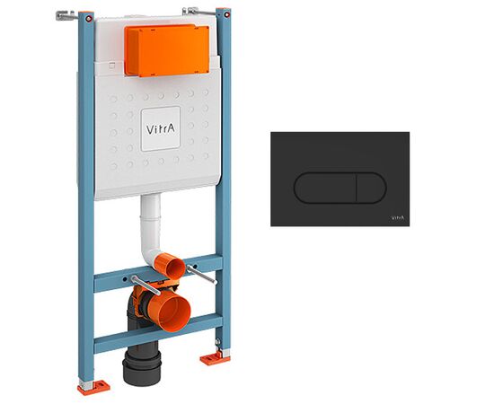 унитаз с инсталляцией 5в1 vitra integra 7041b083-0075 безободковый черный, v-fix core 800-1874, черная клавиша root r 740-2211 в Шымкенте фото № 6