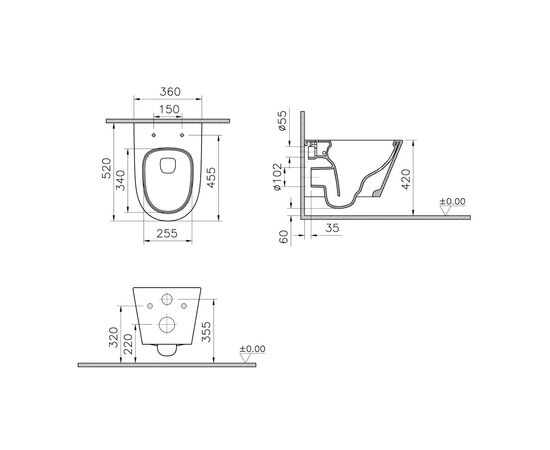 унитаз подвесной vitra m50 8302b003-6404, безободковый, торнадо, vortexflush, сиденье с микролифтом в Шымкенте фото № 8