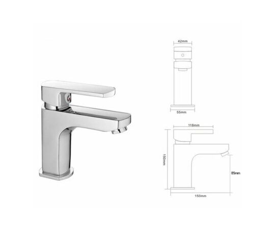 смеситель для раковины frap h64 f1064, однорычажный, хром в Шымкенте фото № 4