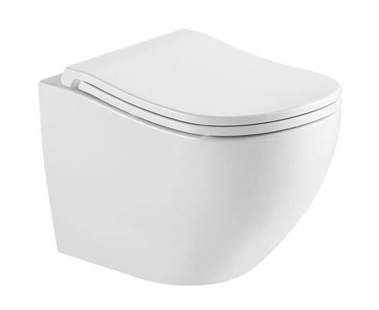 унитаз подвесной hans comfort hs-118tq cо смывом торнадо, 52x36, белый в Шымкенте фото № 1