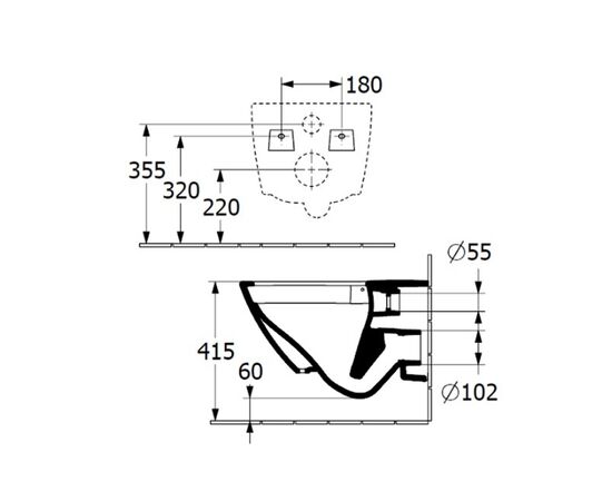 унитаз с инсталляцией 5в1 villeroy&boch subway 3.0 4670ts01 безободковый twistflush, hansgrohe iframe 01022180, клавиша хром element e 66003000 в Шымкенте фото № 6